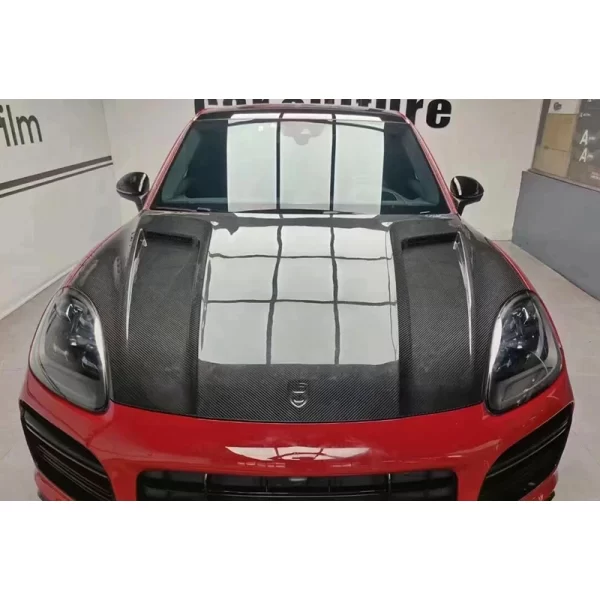 For Porsche Cayenne 2018-2023 9Y0 Carbon Fiber Engine Hood Dry Carbon 9YA Techart Front Bumper Upgrade New Condition - Image 4