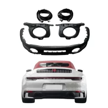 2020-2023 for Porsche 911 Carrera Car Modification Upgrade Kit Rear Bumper Exhaust Body Sport Exhaust Pipe Fog Light Cut-Outs Ne