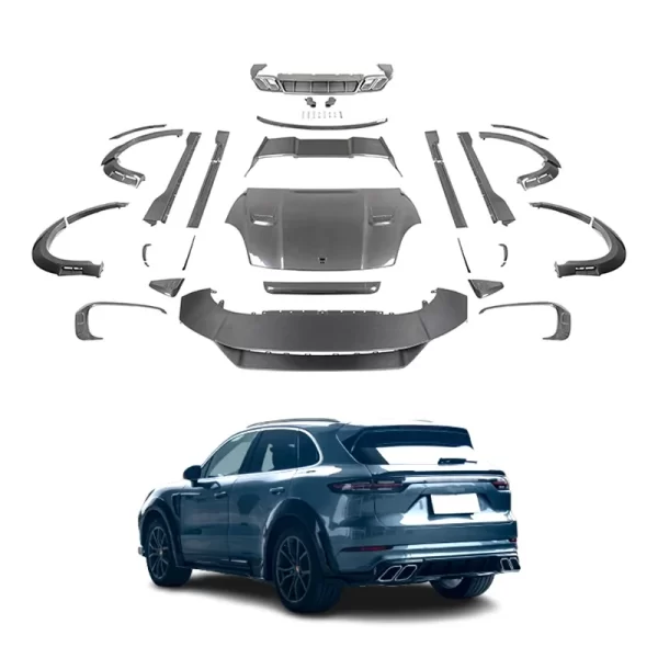 New Carbon Fiber MSY Upgrade for Porsche Cayenne 2018-2023 Front Bumper Rear Bumper Front Lip Appearance Condition Mint