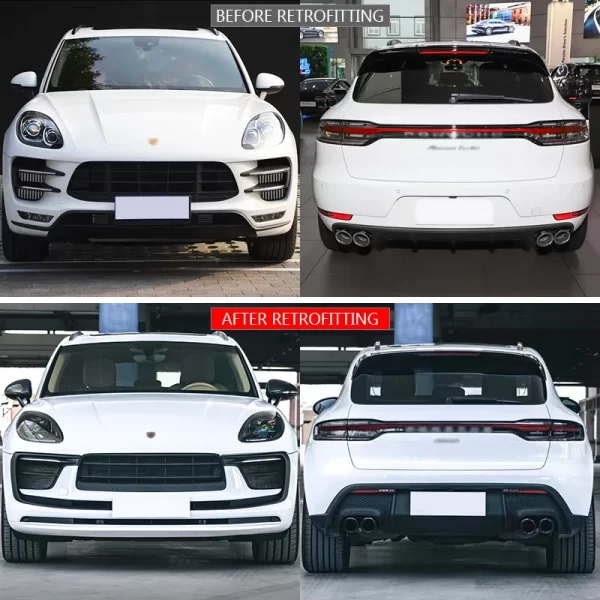 2023 Upgraded for Porsche Macan 2014-2021 Body Kits New Condition Bumper with Daytime Running Light Front Bar Rear Bar Rear Lip - Image 2