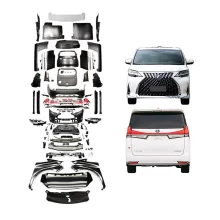 For Toyota Alpha Alphard 2008-2014 Car Modification Upgrade LM Bodykit Front Bumper Hood with LED Headlights Rear Bumper Taillig
