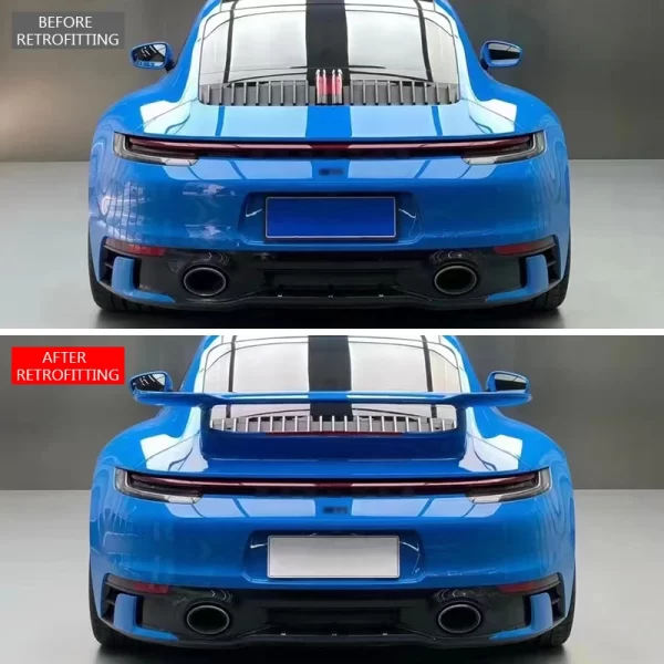 For Porsche 911 2020-2023 Sport Design Spoiler 992 Constant Wind Fixed Tail Spoiler Rear Upgrade New Condition Fog Light Bumper - Image 2