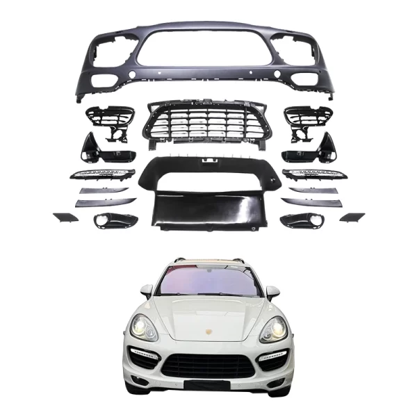 For Porsche Cayenne 2011-2014 Car Modification Body Kit Upgraded Turbo Front Bumper 958.1 Grille