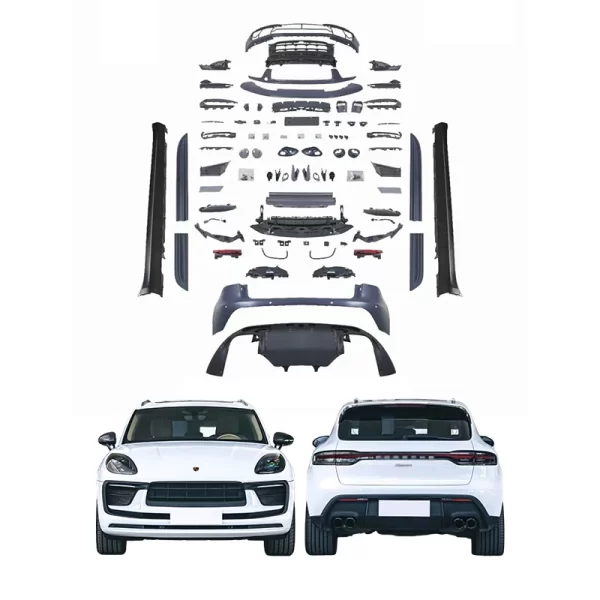 For Porsche Macan 2014-2021 Body Kits for Cars 95B Upgraded 2023 Front and Rear Bumpers Daytime Running Light Side Skirts