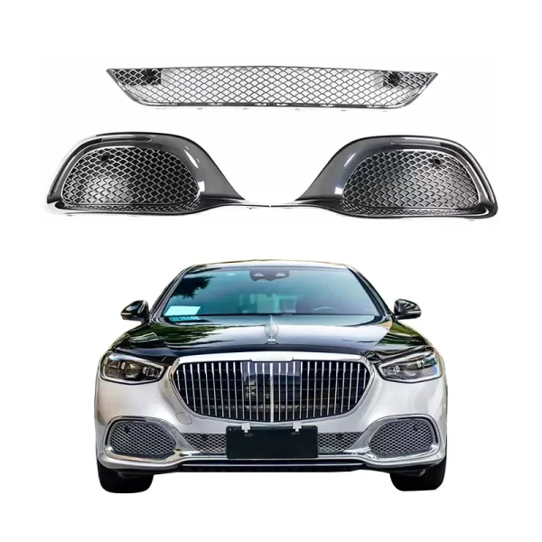 2021-2023 Mercedes Maybach S-Class Front Bumper Upgrade Kit with Fog Light Cut-Outs Body Kits for S480 S580 S680 Cars