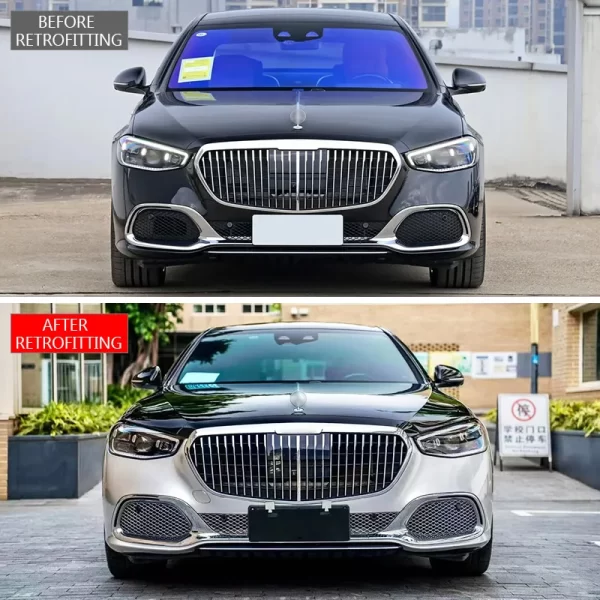 2021-2023 Mercedes Maybach S-Class Front Bumper Upgrade Kit with Fog Light Cut-Outs Body Kits for S480 S580 S680 Cars - Image 2