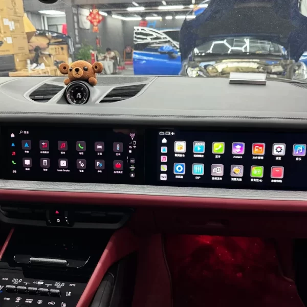 For Porsche 2024-2025 Cayenne Head Unit Upgrade Android Auto Carplay GPS Navigation Multimedia Player with Co-Pilot Screen
