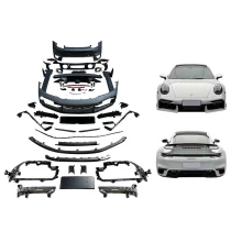 For Porsche 911 2020-2024 Car Modification Body Kit Upgrade Turbo S Front Bumper Daytime Running Lights Rear Bumper PP Material