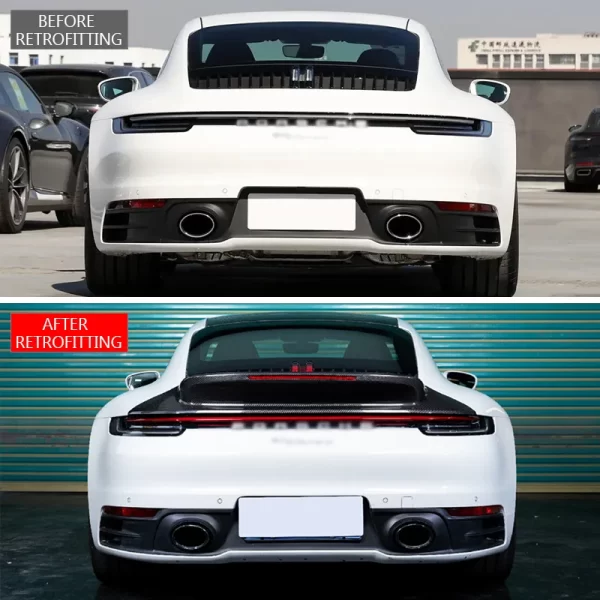 For Porsche 911 2020-2024 Car Modification Bodykit Car 992 Spoiler Car Fixed Rear Wing Carbon Fiber Tail Fin - Image 2