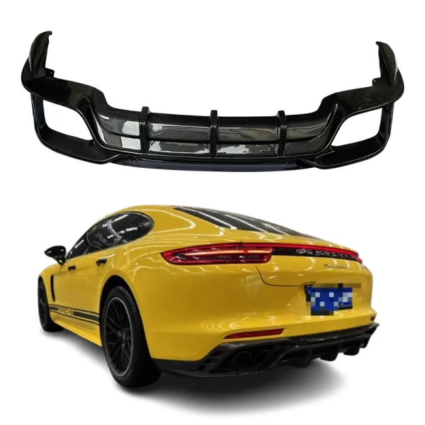 2017-2023 for Porsche  Rear Lip Carbon Fiber Bumper Front Upgrade with New Condition and Fog Light Cut-Outs Model 971