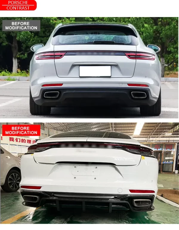 2017-2023 for Porsche  Rear Lip Carbon Fiber Bumper Front Upgrade with New Condition and Fog Light Cut-Outs Model 971 - Image 2