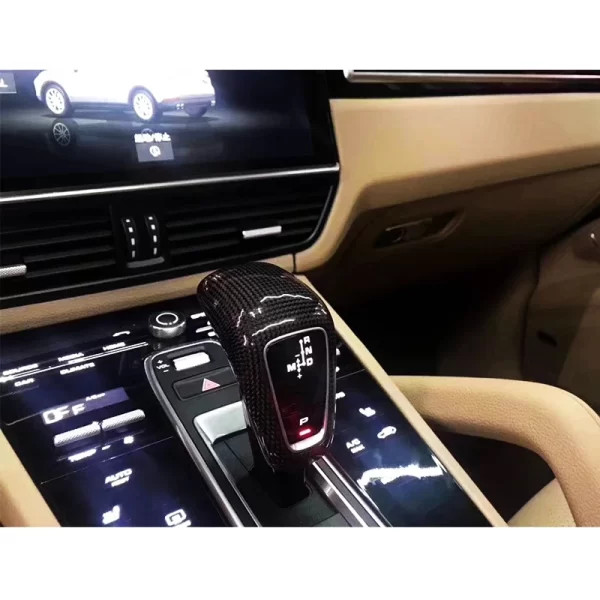 2018-2023  for Cayenne Custom Carbon Fiber Gear Lever Cover New Shift Lever Gear Head - Image 4