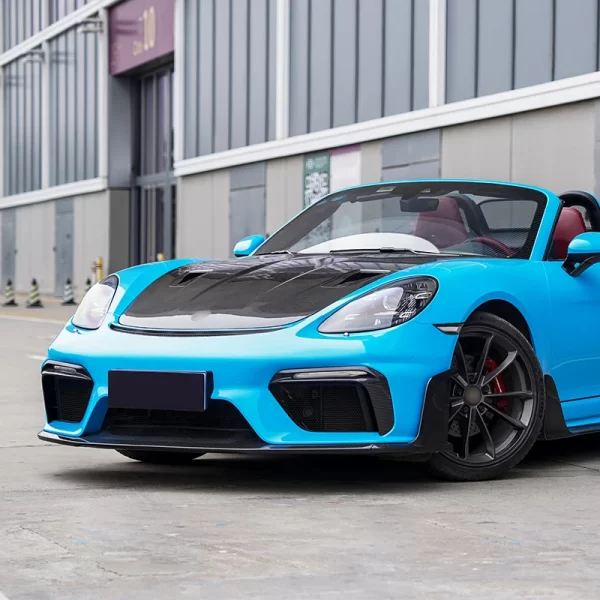 718 GT4RS New Front Bumper Carbon Fiber Lampshade Daytime Running Lights Fog Lights Grille Frame for Cayman Boxster - Image 2