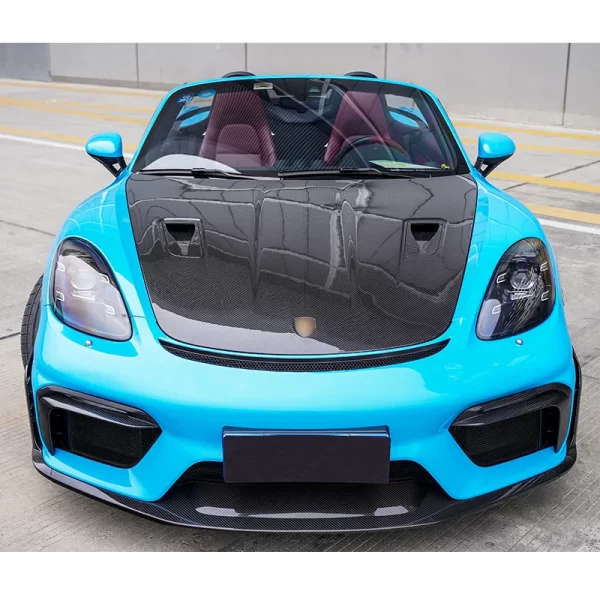 718 GT4RS New Front Bumper Carbon Fiber Lampshade Daytime Running Lights Fog Lights Grille Frame for Cayman Boxster - Image 3