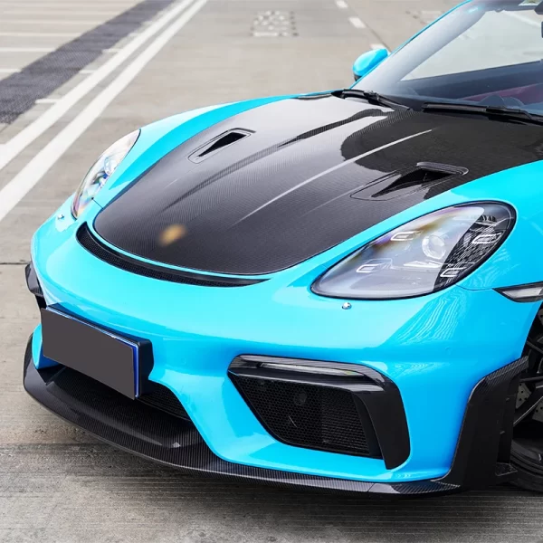 718 GT4RS New Front Bumper Carbon Fiber Lampshade Daytime Running Lights Fog Lights Grille Frame for Cayman Boxster - Image 4