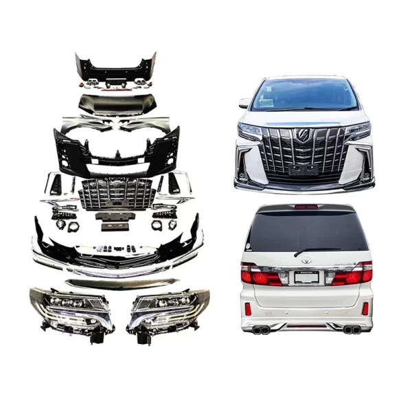 2018 for Toyota Alpha LED Headlight Front Rear Bars Car Modification Upgrade LED Headlight Fog Light Cayenne Bumper for 2003-200