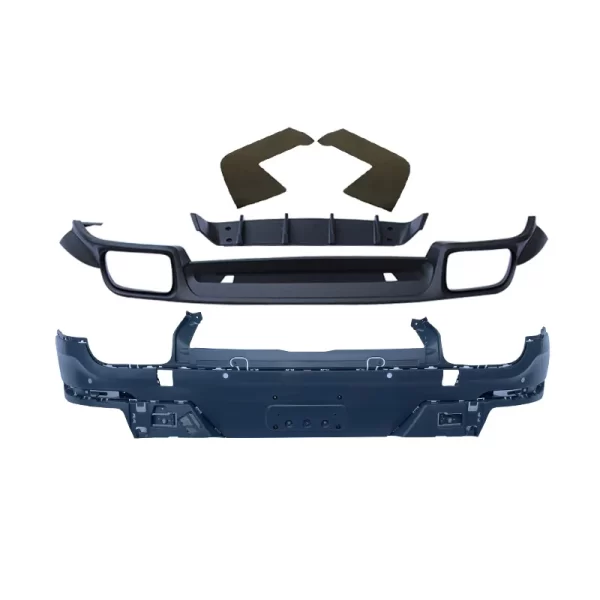 For Techart New Rear Guard and Rear Lip Cover for Porsche Cayenne Coupe 2018-2023 Bumper with Fog Light Cut-Outs - Image 2