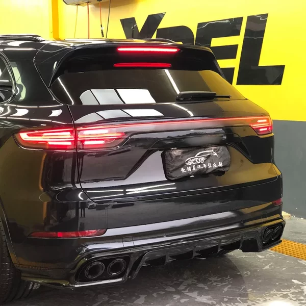 For Techart New Rear Guard and Rear Lip Cover for Porsche Cayenne Coupe 2018-2023 Bumper with Fog Light Cut-Outs - Image 3