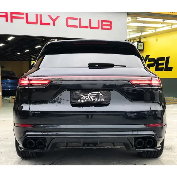 For Techart New Rear Guard and Rear Lip Cover for Porsche Cayenne Coupe 2018-2023 Bumper with Fog Light Cut-Outs - Image 4