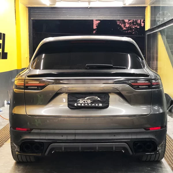 For Techart New Rear Guard and Rear Lip Cover for Porsche Cayenne Coupe 2018-2023 Bumper with Fog Light Cut-Outs - Image 5