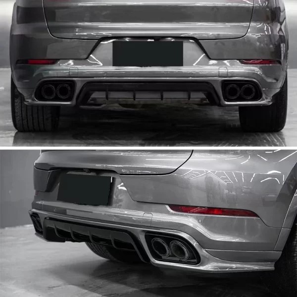 For Techart New Rear Guard and Rear Lip Cover for Porsche Cayenne Coupe 2018-2023 Bumper with Fog Light Cut-Outs - Image 6