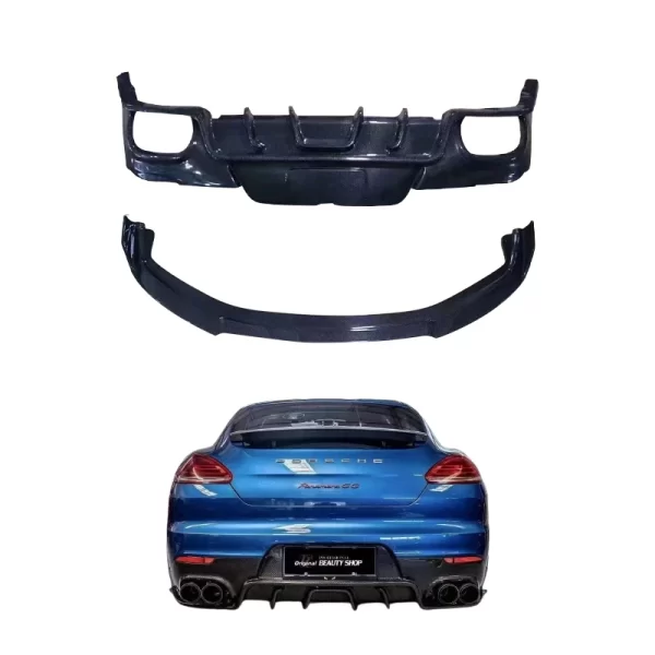 For Porsche 2014-1016 Panamera Car Modification Upgrade 970 Carbon Fiber Front Lip Rear Lip Bodykit Car Rear Bumper