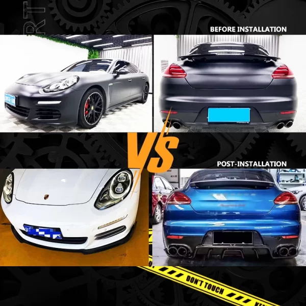 For Porsche 2014-1016 Panamera Car Modification Upgrade 970 Carbon Fiber Front Lip Rear Lip Bodykit Car Rear Bumper - Image 2