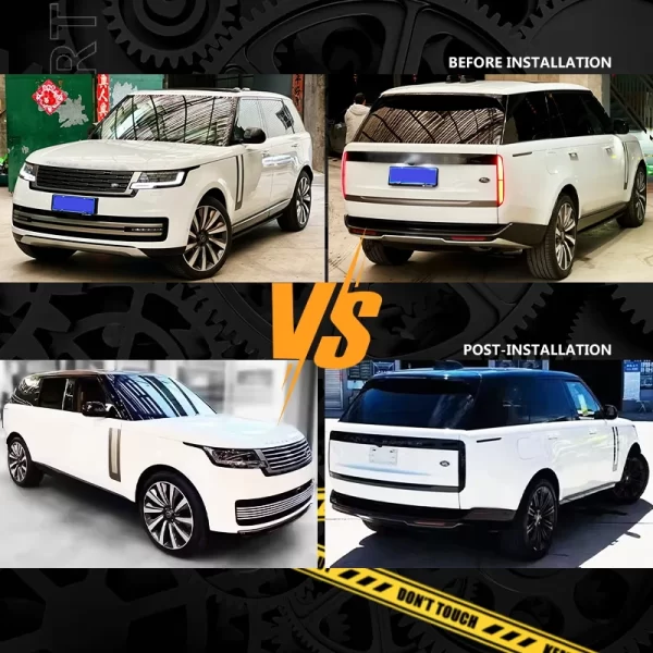 2024 Land for Rover Range Rover Upgrade Kit Black Shine Bumper with High Configuration Front Lip Fender Air Outlet New Condition - Image 2