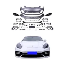 For Porsche Panamera 2009-2016 TurboS Style Body Kit 970 971 Front Bumper Upgrade with New Front Headlight Modification