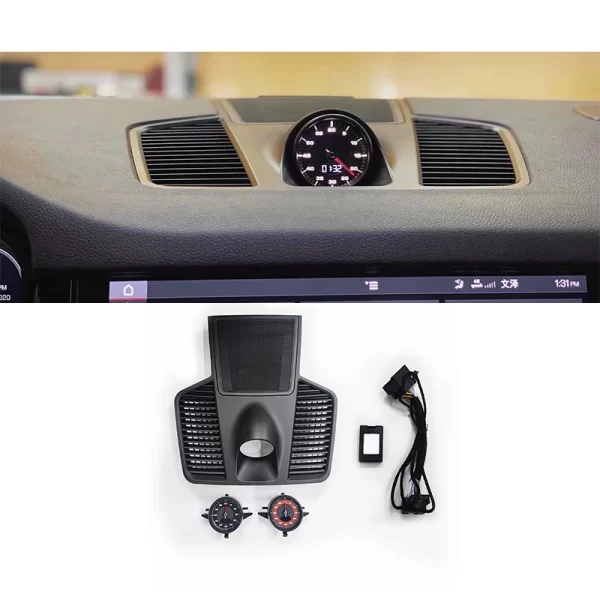 For Porsche Cayenne 2018-2023 Speedometer Clock Stopwatch Interior Modification Compass Central Console Modification