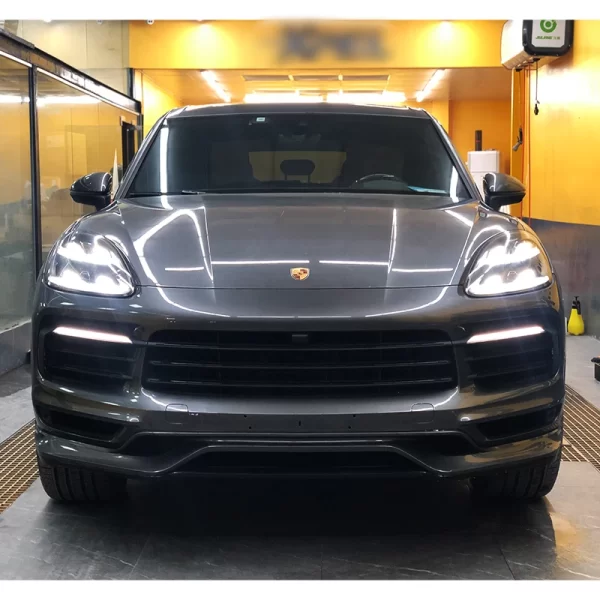 Techart Front Guard Lip Cover for Porsche Cayenne Coupe 2018-2023 New Bumper with Fog Light Cut-Outs 9Y0 Front Spoiler for Car - Image 2