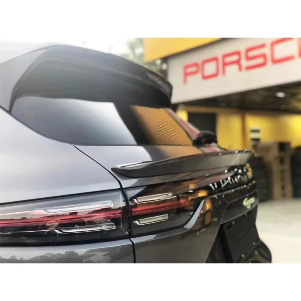 New Carbon Fiber Tailgate Middle Fixed Spoiler 9Y0 for Porsche Cayenne 2018-2024 - Image 2