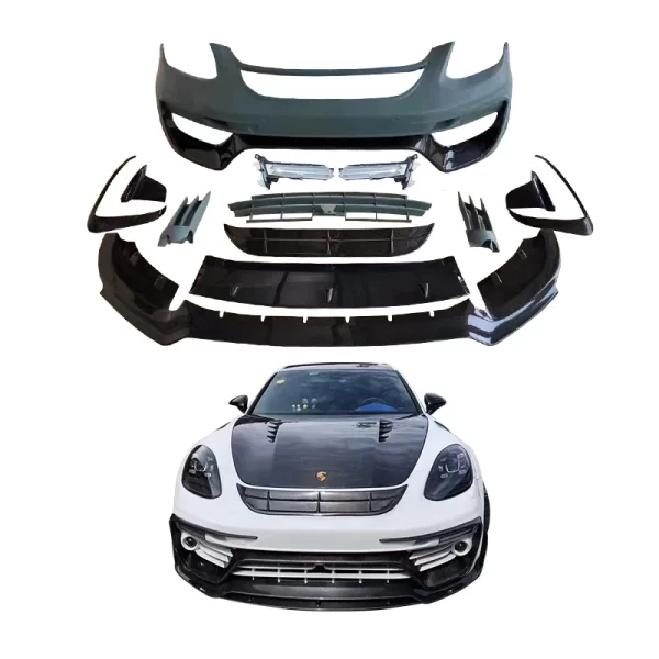 Suitable for Porsche 2017-2023 Panamera carbon fiber body kit front bumper front lip lower guard front spoiler for car
