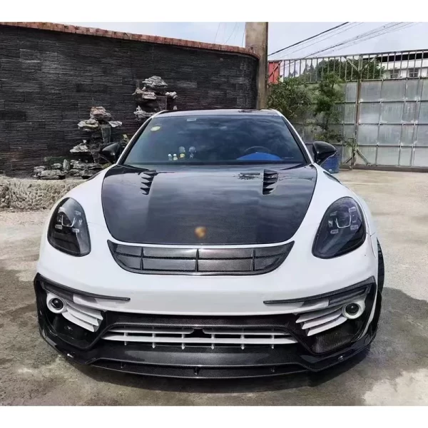Suitable for Porsche 2017-2023 Panamera carbon fiber body kit front bumper front lip lower guard front spoiler for car - Image 2