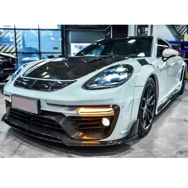 Suitable for Porsche 2017-2023 Panamera carbon fiber body kit front bumper front lip lower guard front spoiler for car - Image 4