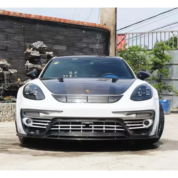 Suitable for Porsche 2017-2023 Panamera carbon fiber body kit front bumper front lip lower guard front spoiler for car - Image 5