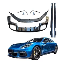 Suitable for Porsche 2017-2023 Panamera 971 carbon fiber body kit front lip rear lip bumper side skirt front spoiler for car