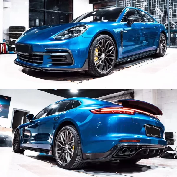 Suitable for Porsche 2017-2023 Panamera 971 carbon fiber body kit front lip rear lip bumper side skirt front spoiler for car - Image 2