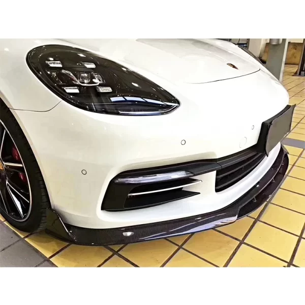 Suitable for Porsche 2017-2023 Panamera front bumper and front lip carbon fiber downward guide front spoiler for car - Image 2