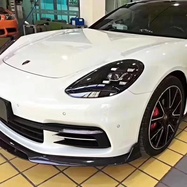 Suitable for Porsche 2017-2023 Panamera front bumper and front lip carbon fiber downward guide front spoiler for car - Image 4