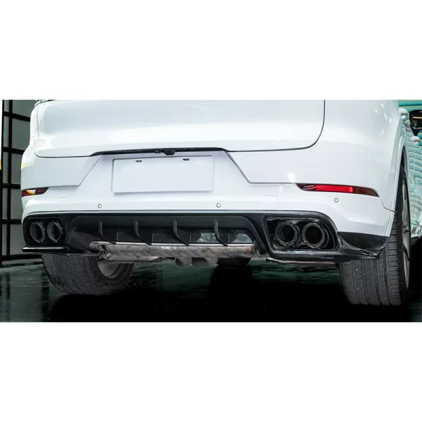 2018-2023 Porsche Cayenne Turbo Rear Lip Body Kit Carbon Fiber TKT with New Bumper Cut-Outs for Fog Lights Direct Fit - Image 3