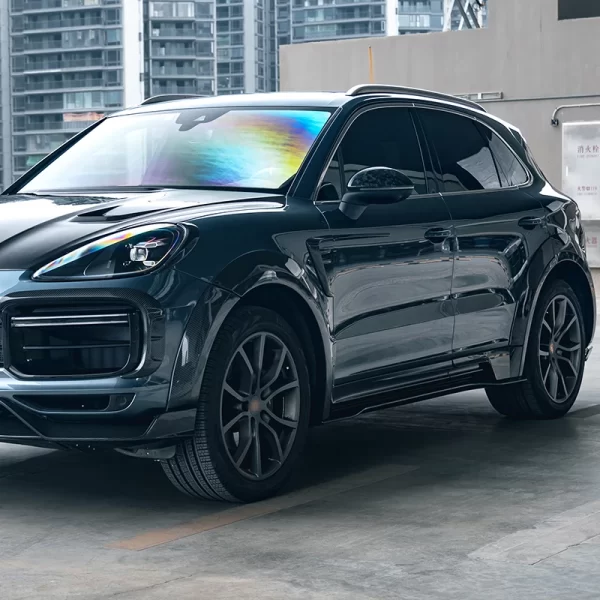 2018-2024 Porsche Cayenne 9Y0 Carbon Fiber Side Skirts Body Side Guards with New Bumper Cut-Outs for Fog Lights for Upgrade - Image 2