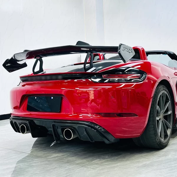 Upgrade for Porsche 2016-2023 718 GT4 RS Carbon Fiber Rear Lip Bumper Compatible with 718 982 Cayman Boxster GT4 - Image 2