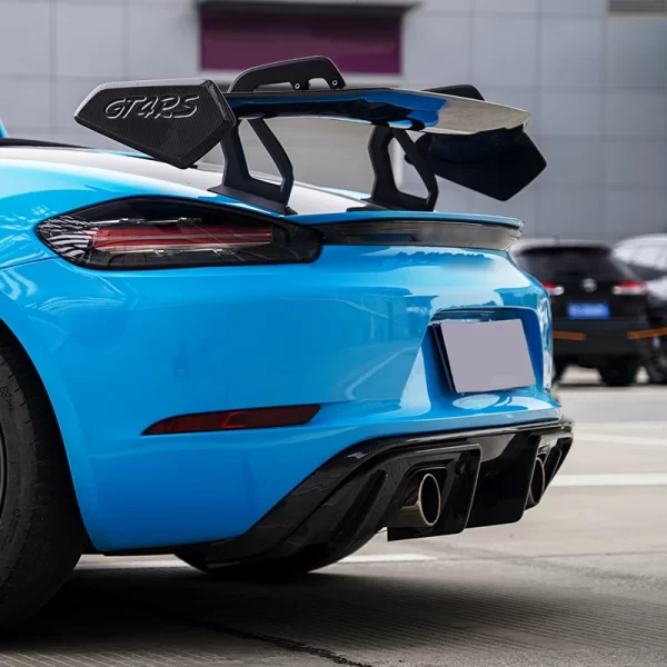 Upgrade for Porsche 2016-2023 718 GT4 RS Carbon Fiber Rear Lip Bumper Compatible with 718 982 Cayman Boxster GT4 - Image 3