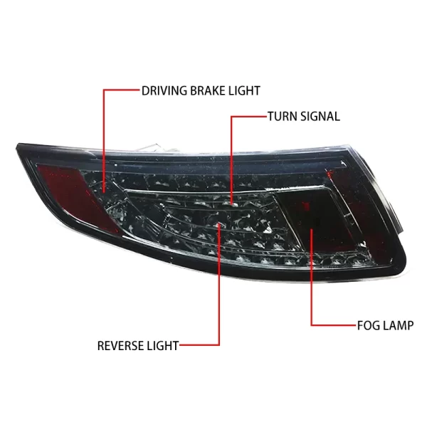 2005-2009 Porsche 911 997 LED Tail Lights Brake Turn Signals 997.1 Reverse Tail Lights New Condition Red Lens 12V Voltage - Image 5