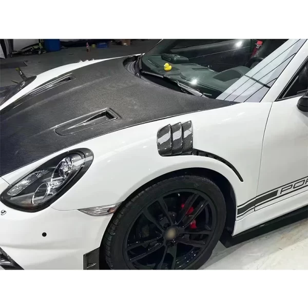 New Carbon Fiber Intake Grille for Porsche 718 GT4 RS 718 982 Cayman Boxster GT4 RS Front Bumper Fender Air Vent Condition New - Image 3