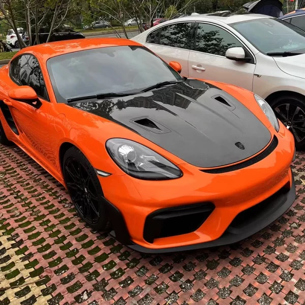Porsche 718 GT4 RS Style Front Body Kits Spoiler Car Grille 2017-2023 Porsche 718 982 Cayman Boxster PP Fog Light Upgrade - Image 3