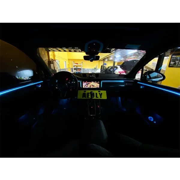 2014-2023 Porsche Macan Carbon Fiber Door Panel with Ambient Lighting New 12V Interior Door Lighting Retrofit Use - Image 4
