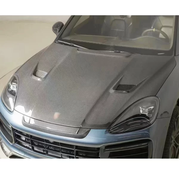 2018-2023 Porsche Cayenne Carbon Fiber Engine Hood Dry Carbon 9YA MSY New Front Bumper Upgrade Position Front - Image 3