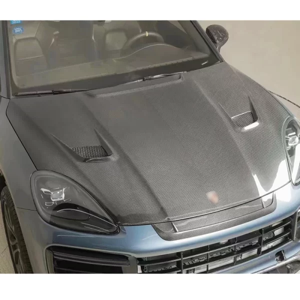 2018-2023 Porsche Cayenne Carbon Fiber Engine Hood Dry Carbon 9YA MSY New Front Bumper Upgrade Position Front - Image 4